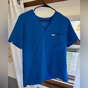 Figs Blue Scrub Top